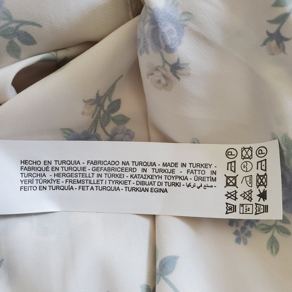 Zara Floral Satin Printed Crochet Cream Maxi Tank Dress Prairiecore NWT Small - Picture 13 of 14